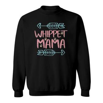 Womens Whippet Lover Owner Funny Dog Mom Gifts Whippet Mama V Neck Sweatshirt | Mazezy