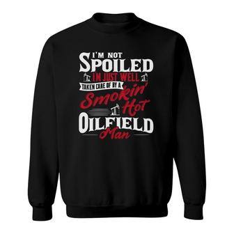 Womens Wife Fiancee Of Oilfield Worker Oilman Oil Drilling Sweatshirt | Mazezy