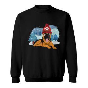 Womens Winter Animal Pet Owner Snowy Dog German Shepherd Sweatshirt | Mazezy