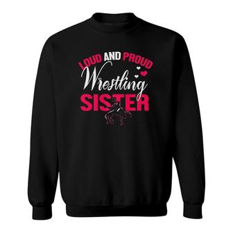 Womens Wrestling Sister Funny Wrestler Sister Gift Women Premium Sweatshirt | Mazezy
