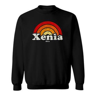 Womens Xenia Ohio Oh Vintage 70S Retro Rainbow Design  Sweatshirt