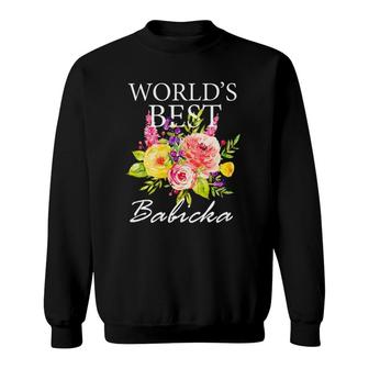 World's Best Babicka Slovakia Grandma Mother's Day Flowers Sweatshirt | Mazezy