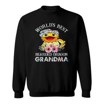 World's Best Bearded Dragon Grandma Floral Sweatshirt | Mazezy