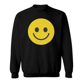 Yellow Smiling Face Retro Happy Vintage 90'S Party Sweatshirt | Mazezy