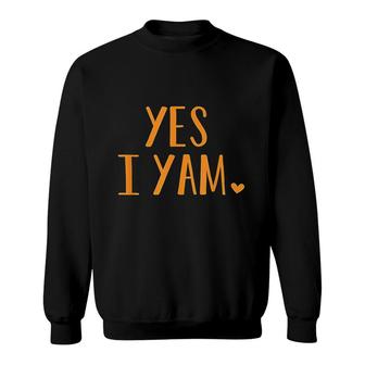 Yes I Yam Funny Thanksgiving Halloween Matching Couple Gift Sweatshirt - Seseable