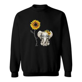 You Are My Sunshine Hippie Sunflower Elephant Gift Friend Sweatshirt - Thegiftio UK