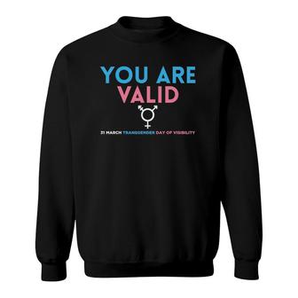 You Are Valid Transgender Day Of Visibility Trans Ally Sweatshirt | Mazezy