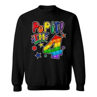 Youth Pop It 4Th Birthday Girl Boys 4 Years Old Fidget Sweatshirt | Mazezy