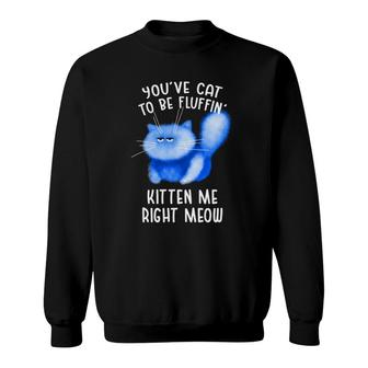 You've Cat To Be Fluffin' Kitten Me Right Meow Cat Pun Sweatshirt | Mazezy