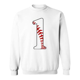 1 Baseball Kids Baseball Mom Jersey Love Baseball Sweatshirt | Mazezy