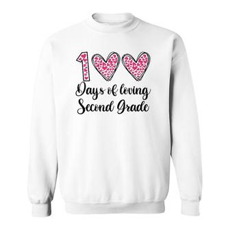 100 Days Of Loving 2Nd Second Grade 100Th Day Of School Raglan Baseball Tee Sweatshirt | Mazezy CA