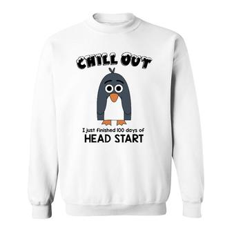 100Th Day School Head Start Teacher 100 Days Penguin Sweatshirt | Mazezy