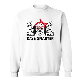 101 Days Smarter 101St Day School Dalmatian Dog Teacher Kids Sweatshirt | Mazezy DE
