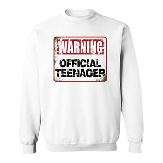 13Th Birthday Boys Girls Warning Official Teenager 13 Years Sweatshirt | Mazezy