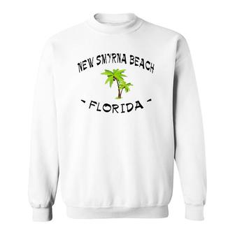 2 Sided Tropical New Smyrna Beach Florida Vacation Sweatshirt - Thegiftio UK