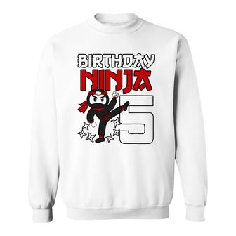5 Years Old Birthday Party 5Th Ninja Japanese Shinobi Gift Sweatshirt | Mazezy