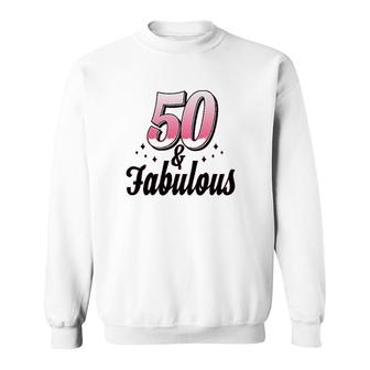 50 And Fabulous With Sparkles Sweatshirt | Mazezy