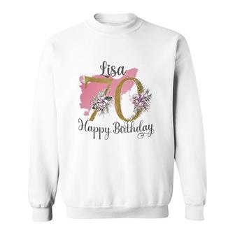 70th Birthday Gift For Mum Floral Design Sweatshirt - Seseable