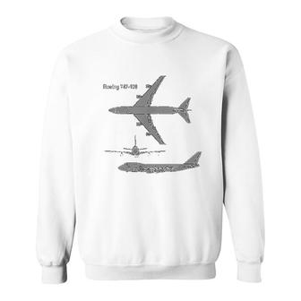 747 Airplane Hand Drawn Graphic Plane Sweatshirt | Mazezy
