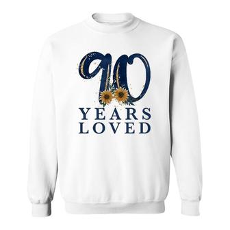 90 Years Old Grandma 90Th Birthday Party 90 Years Loved Sweatshirt | Mazezy