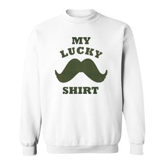 A Hipsters Funny Mens Grooming My Lucky Mustache Sweatshirt | Mazezy