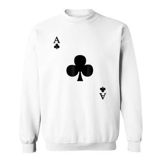 Ace Of Clubs Deck Of Cards Halloween Costume Sweatshirt | Mazezy
