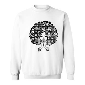 Afrocentric Women Afro Lady Pray Sweatshirt | Mazezy
