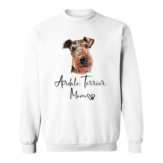 Airedale Terrier Mom Cute Puppy Dog Owner Gift Raglan Baseball Tee Sweatshirt | Mazezy
