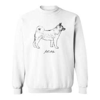 Akita Dog Sketch Dog Lover Gift Sweatshirt | Mazezy