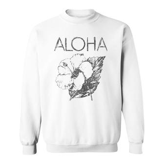 Aloha Hawaiian Flower Old School Hawaii Sweatshirt | Mazezy