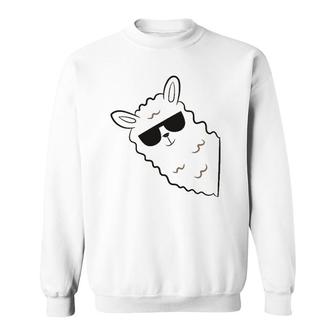 Alpaca Lover Llama With Sunglasses Cute Llama Alpaca Sweatshirt | Mazezy