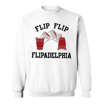 Always Sunny In Philadelphia Flip Cup Flipadelphia Heather Gray Sweatshirt - Thegiftio UK