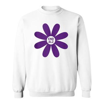 Alzheimer's Awareness Products Purple Flower Endalz End Alz Sweatshirt | Mazezy