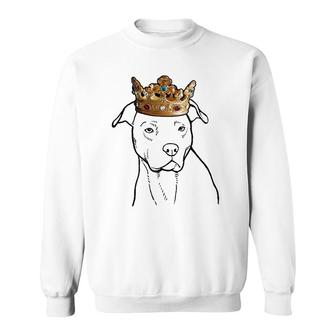 American Pit Bull Terrier Dog Wearing Crown Sweatshirt | Mazezy