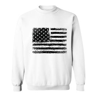 American Us Flag On A Dark Heather Sweatshirt | Mazezy