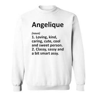 Angelique Definition Personalized Funny Birthday Gift Idea Sweatshirt | Mazezy