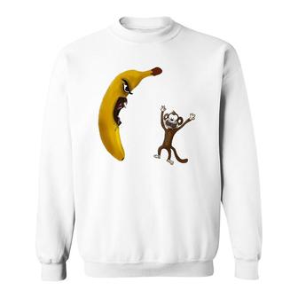 Angry Banana Threaten Monkey Funny Gift Sweatshirt | Mazezy