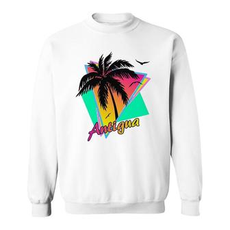 Antigua Tropical Summer Beach Palm Tree Sunset Sweatshirt | Mazezy