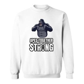 Apes Together Strong Hold Gme Amc Stonks Wsb Tendies Sweatshirt | Mazezy