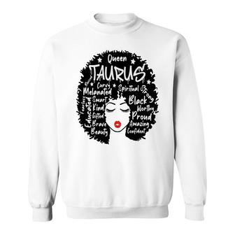 April Women Queen Taurus Black Strong Proud Women Birthday Sweatshirt - Seseable