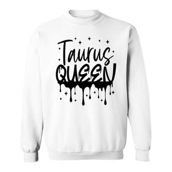 April Women Taurus Queen Glitter Black Birthday Gift Sweatshirt - Seseable