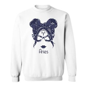 Aries Girl Blue Fairy Beautiful Girl Gift For Women Birthday Gift Sweatshirt | Seseable CA