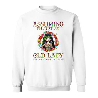 Assuming I'm Just An Old Lady Hippie Lover Gifts Girls Sweatshirt | Mazezy