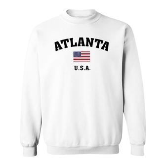 Atlanta Usa With American Flag Sweatshirt | Mazezy