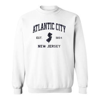 Atlantic City New Jersey Nj Vintage State Athletic Style Zip Sweatshirt