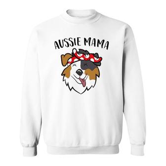 Aussie Mama Cute Australian Shepherd Mom Aussie Mom Sweatshirt | Mazezy