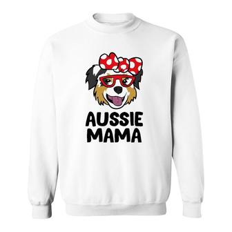 Aussie Mama Love Australian Shepherd Dogs Sweatshirt | Mazezy