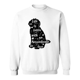 Aussiedoodle Design For Aussiedoodle Dog Lovers Raglan Baseball Tee Sweatshirt | Mazezy