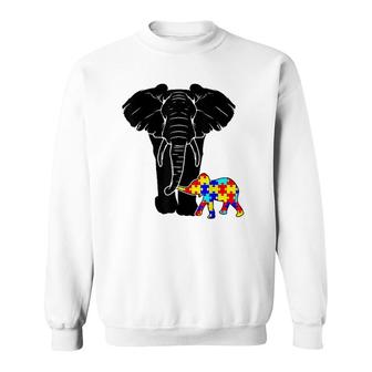 Autism Elephant Autism Awareness Gift Mom Dad Mother's Day Sweatshirt | Mazezy