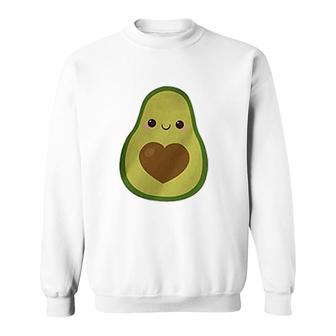 Avocado Letter Print Cute Heart Sweatshirt | Mazezy
